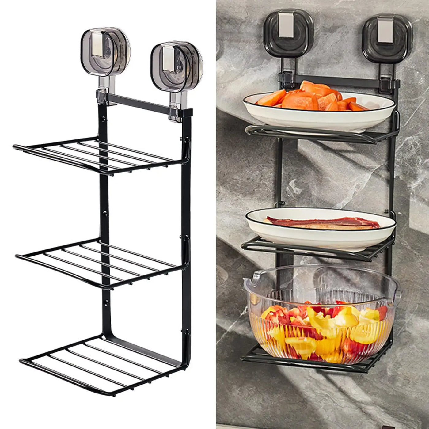 Food Preparation Wall-Mounted 3-Layer Organizer Rack · Mavigadget
