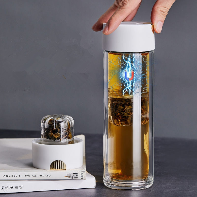 Double Wall Glass Magnetic Tea Infuser Bottle - Image 0