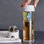 Double Wall Glass Magnetic Tea Infuser Bottle