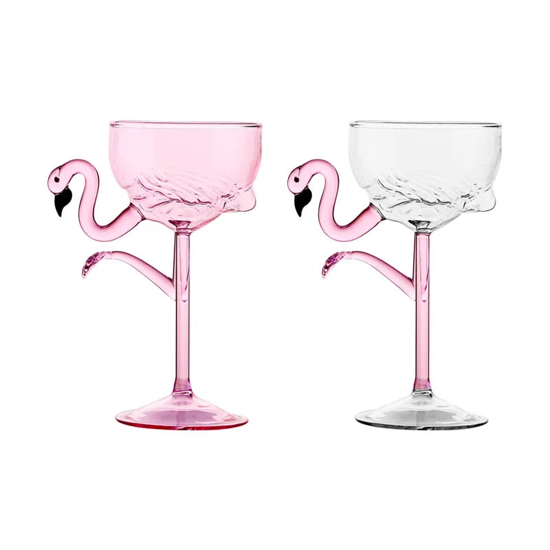 Pink Flamingo Cocktail Clear Party Glasses