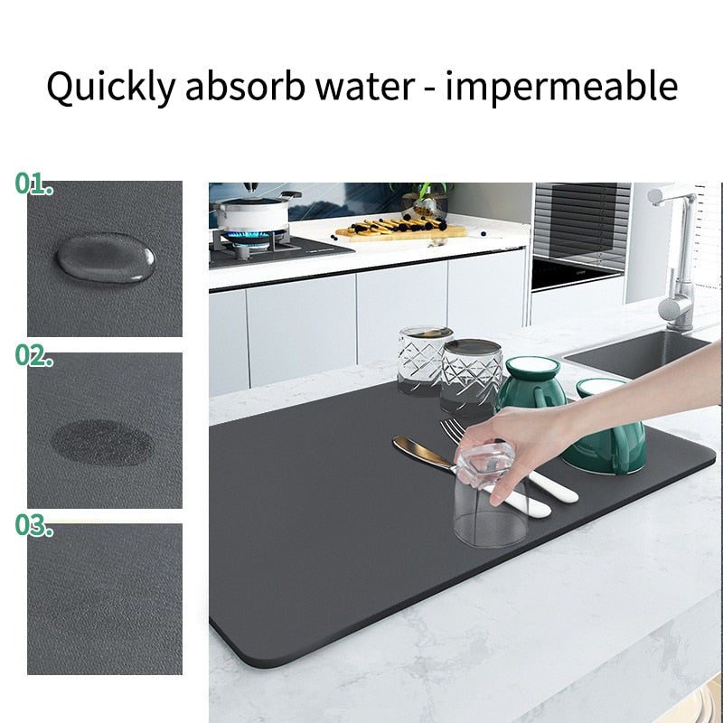 Large Water Absorbent Kitchen Draining Pad