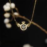 Lucky Wings Pendant Zircon Necklace