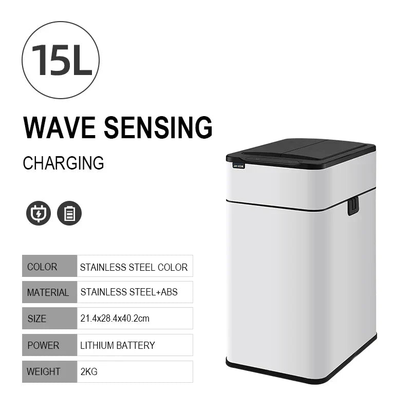 Smart Stainless Steel Automatic Sensor Trash Bin - Image 10