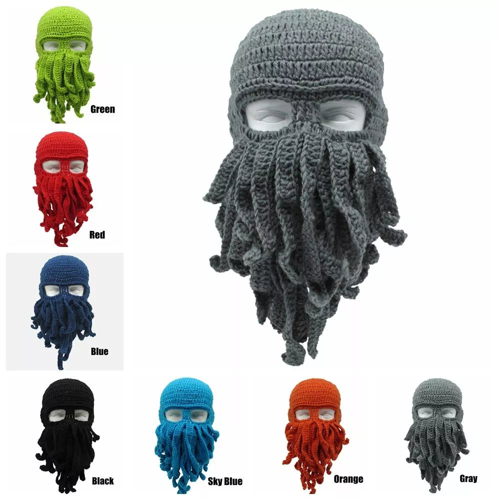 Octopus Tentacle Knitted Face Winter Mask