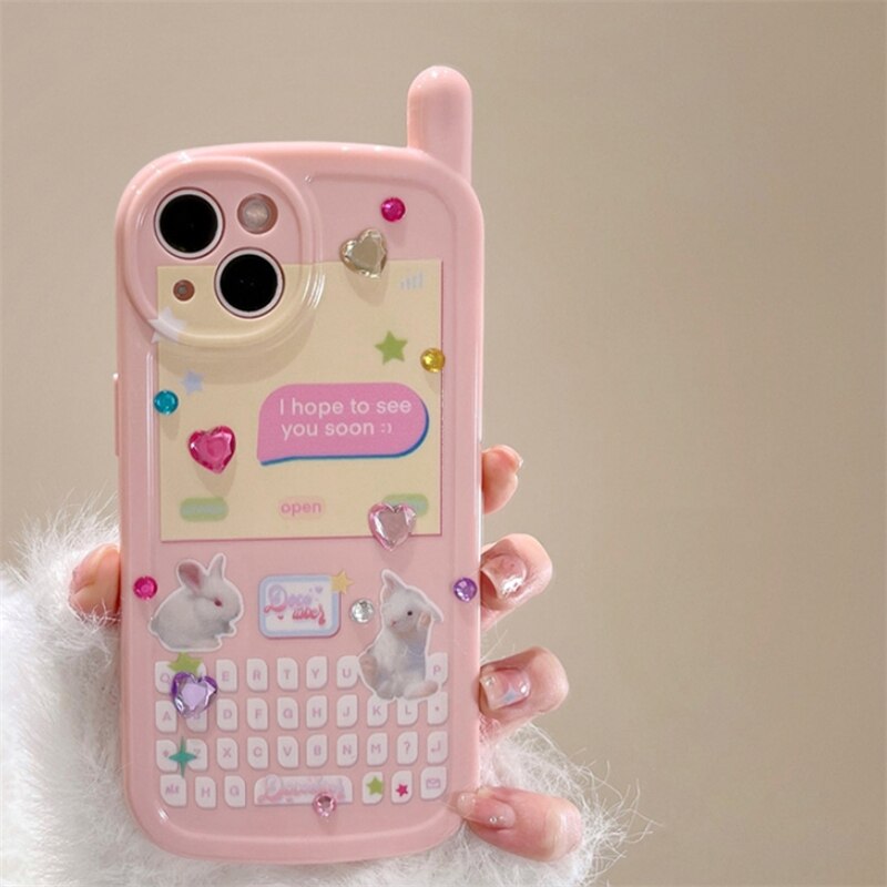 3D Korean Style Diamond Heart iPhone Case