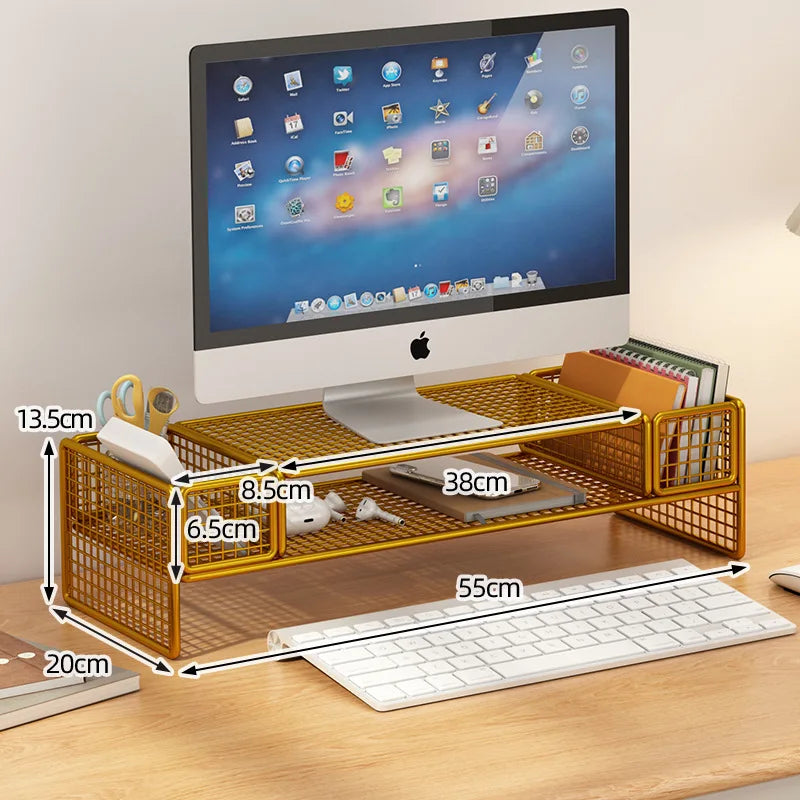 Eye Level Height Adjustable Monitor Shelf Organizer