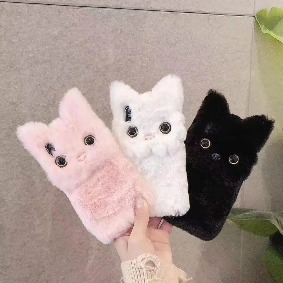 Fluffy Cat Warm Plush Fluffy iPhone Case - Image 1