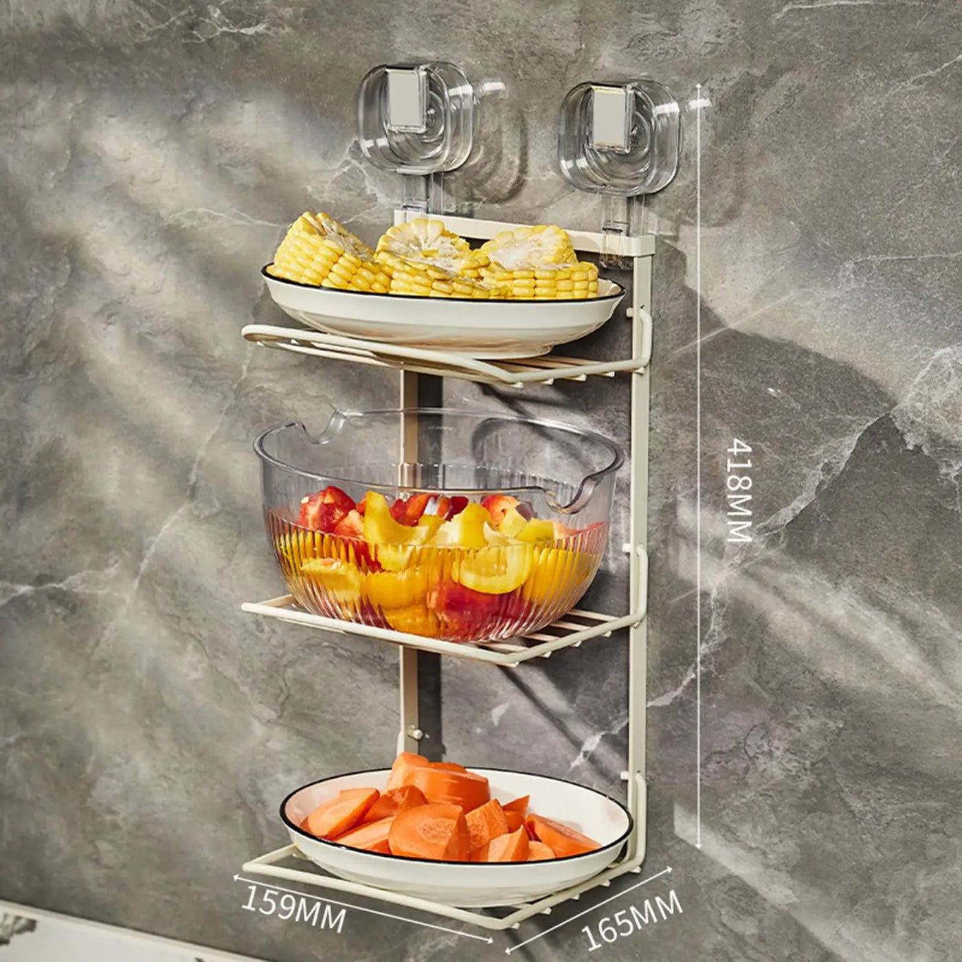 Food Preparation Wall-Mounted 3-Layer Organizer Rack · Mavigadget