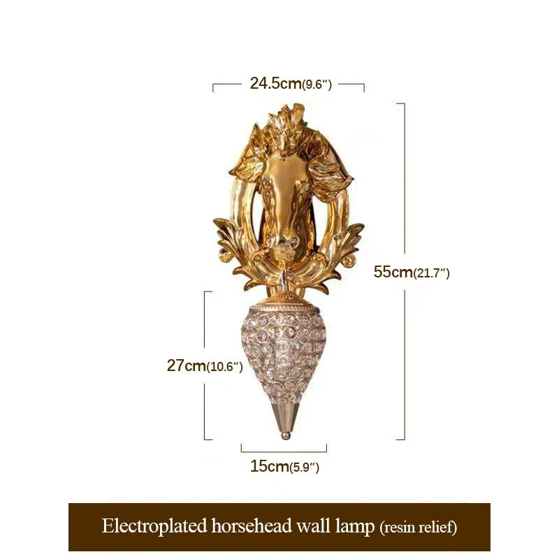 Artistic Horse Design Gold Wall Lamp - Image 7