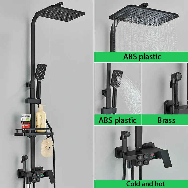Thermostatic Digital Display Stylish Pressure Shower Set - Image 10