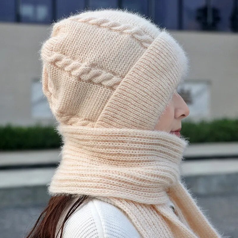 Winter Protection Plush Hat Scarf - Image 3