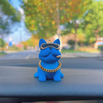 Mini Fancy Bulldog Car Console Decor