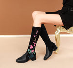 Colorful Low Heel High Sleeve Winter Boots