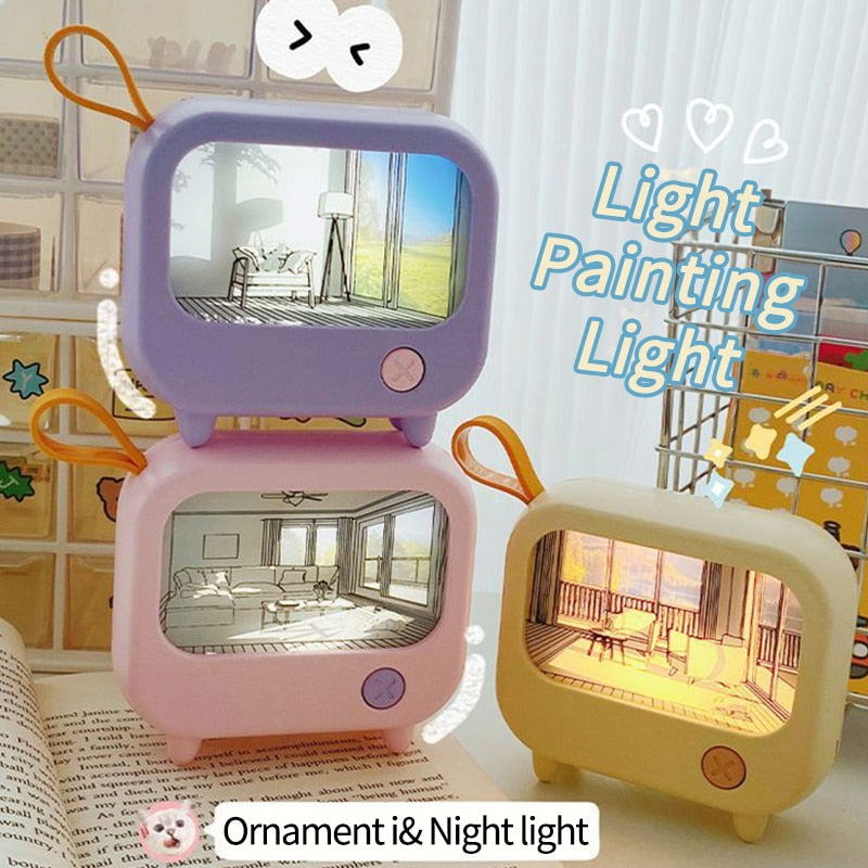 Mini Art TV Painting Decor Night Lamp - Image 3