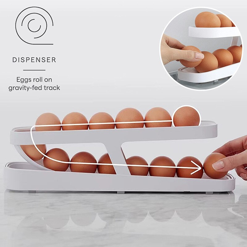 Automatic Egg Rolling Holder Organizer Rack