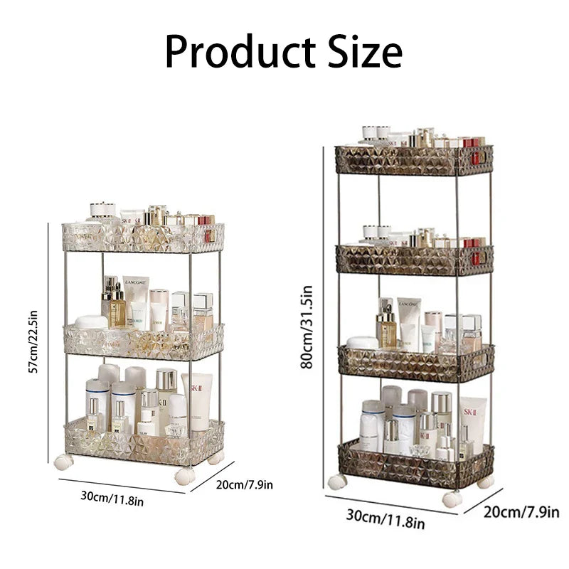 Home Bathroom Storage Organizer Rolling Rack - Image 3