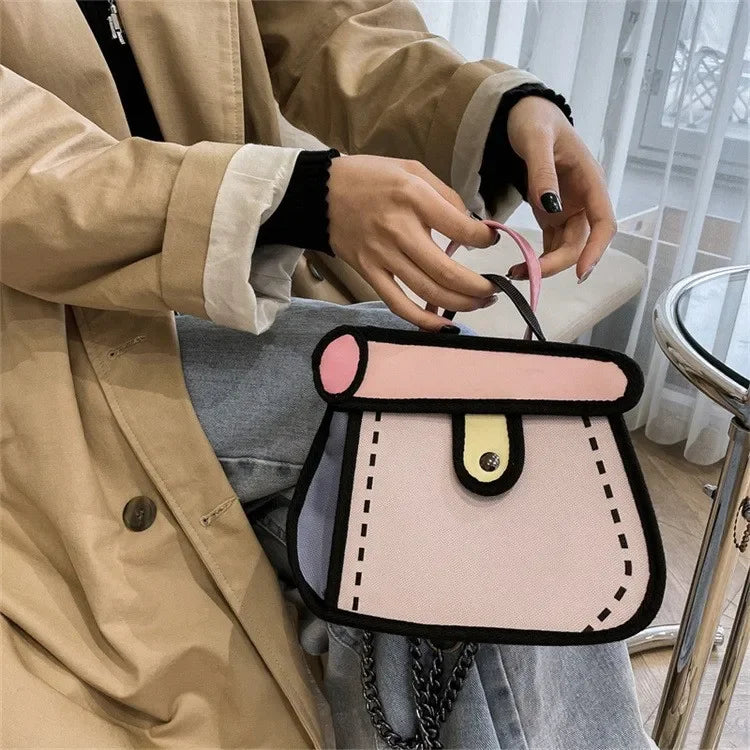 2D Canvas Texture Crossbody Bag - Image 10