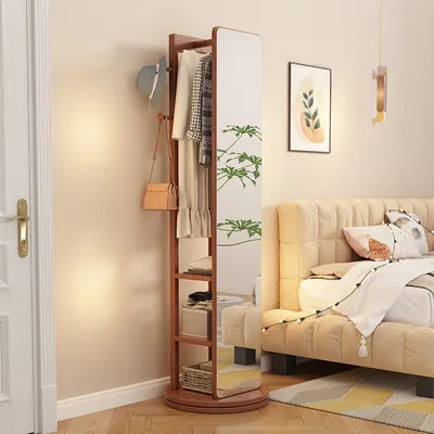 Rotatable Full-Body Mobile Mirror Coat Organizer - Image 0