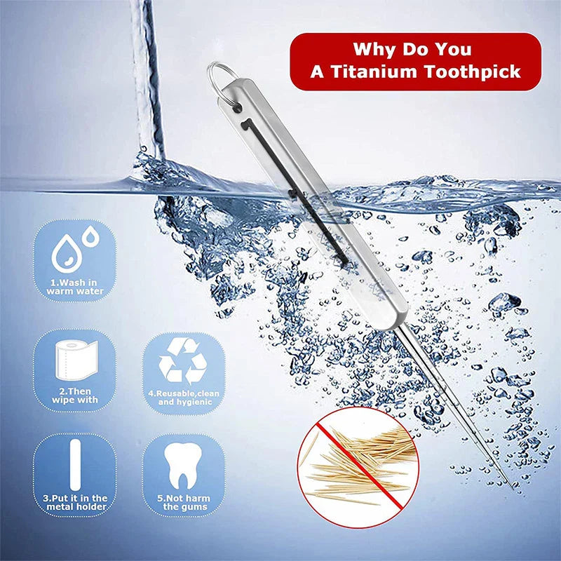 Portable High-Strength Titanium Alloy Toothpick - Image 3