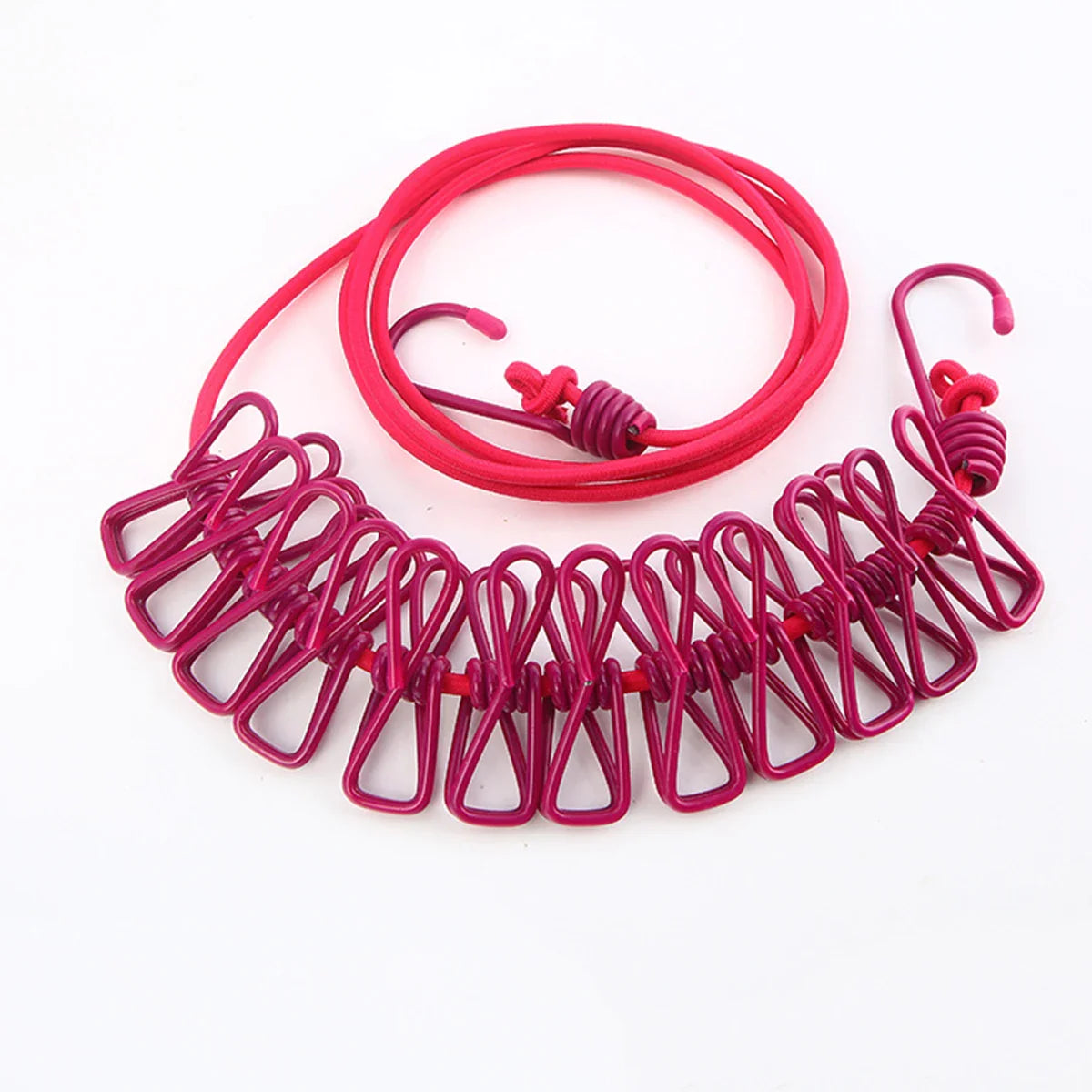 Windproof Non-Slip Elastic Multi-Clip Travel Clothesline - Image 13