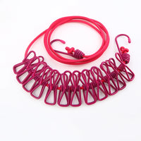 Windproof Non-Slip Elastic Multi-Clip Travel Clothesline - Image 13