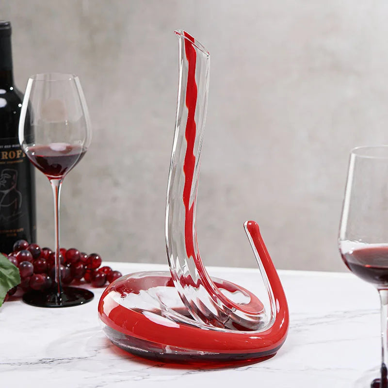 Artisan Blown Snake-Shaped Glass Wine Separator - Image 1