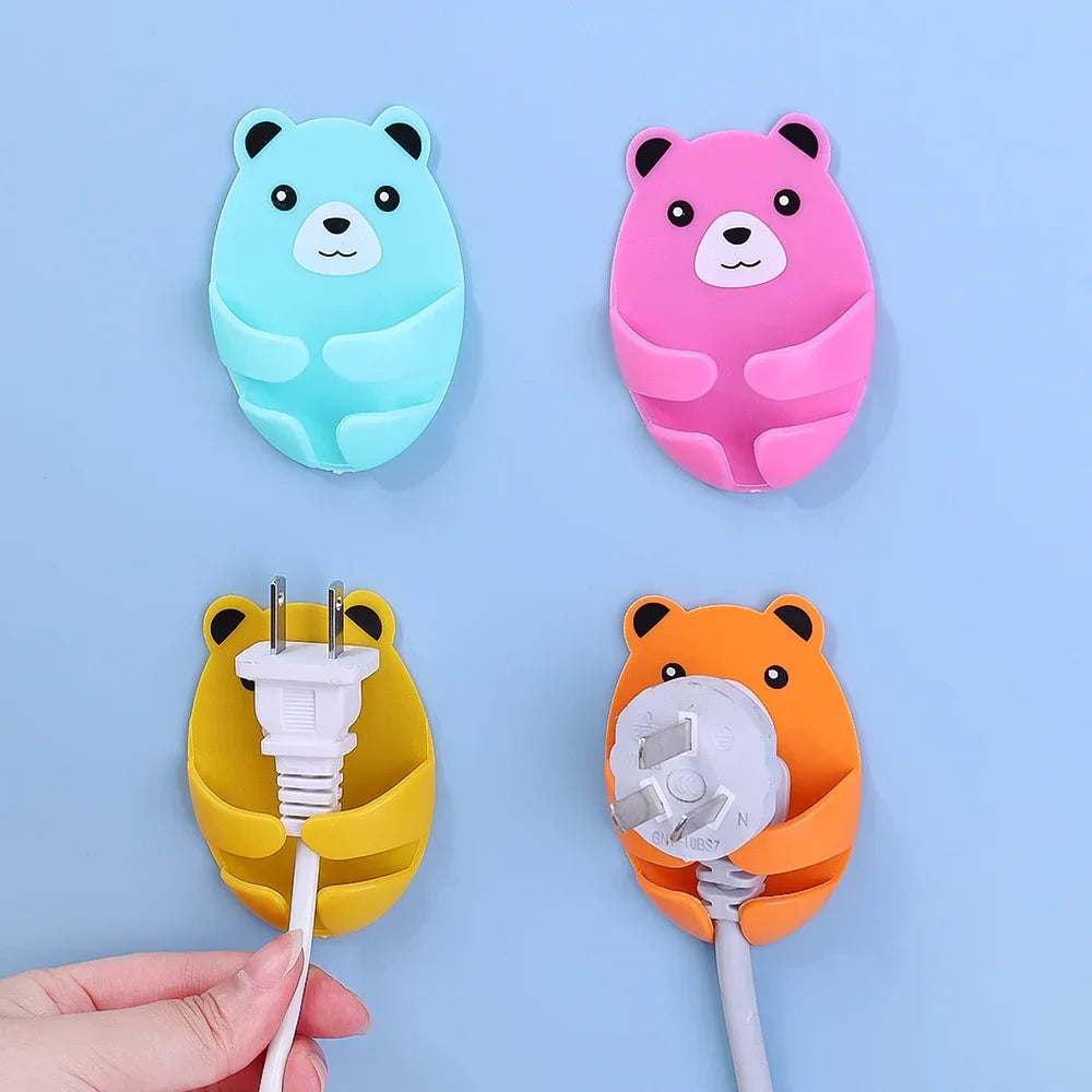 Bear Hug Self-Adhesive Wall Plug Holder