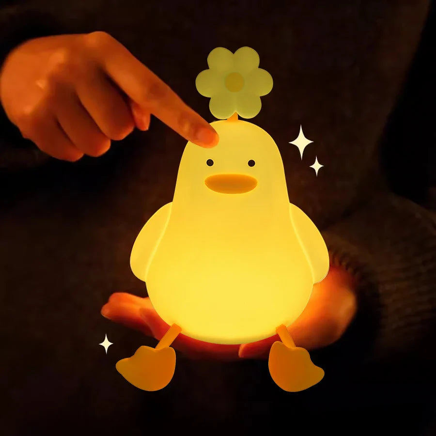 Cute Flower Duck Phone Holder Night Lamp - Image 3