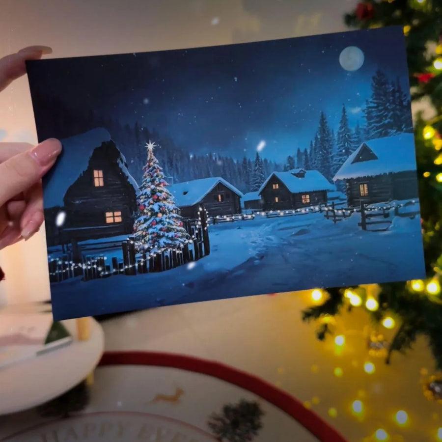 Warm Glow Hidden Flame Reveal Mystical Winter Postcard - Image 4