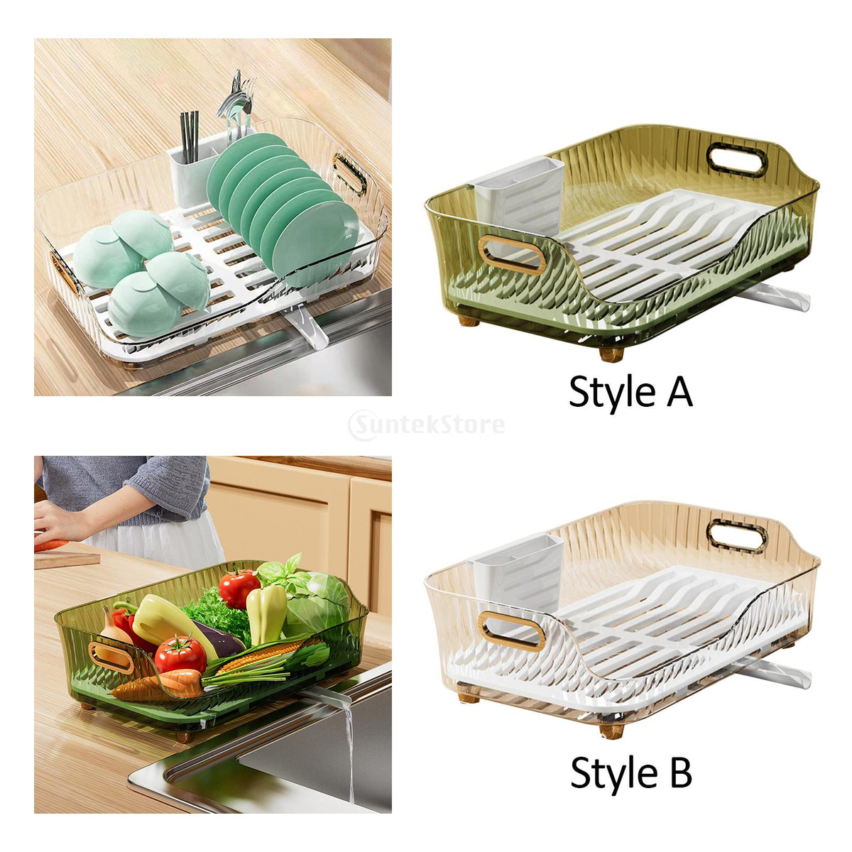 Kitchen Space Saving Dish Drainer Vegetable Basket