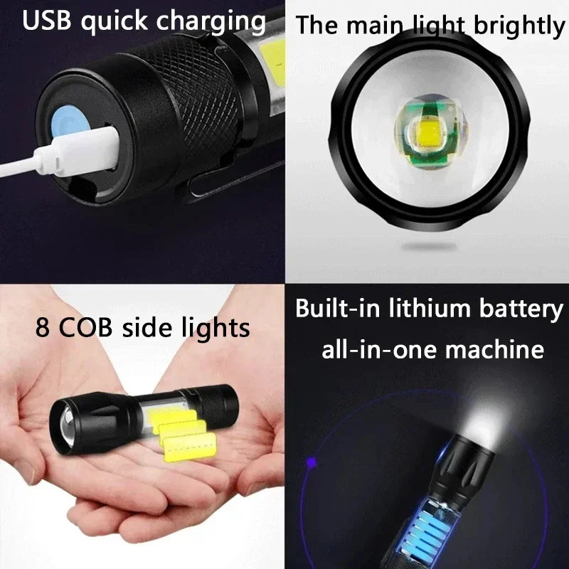 Mini Tactical Camping Rechargeable Flashlight