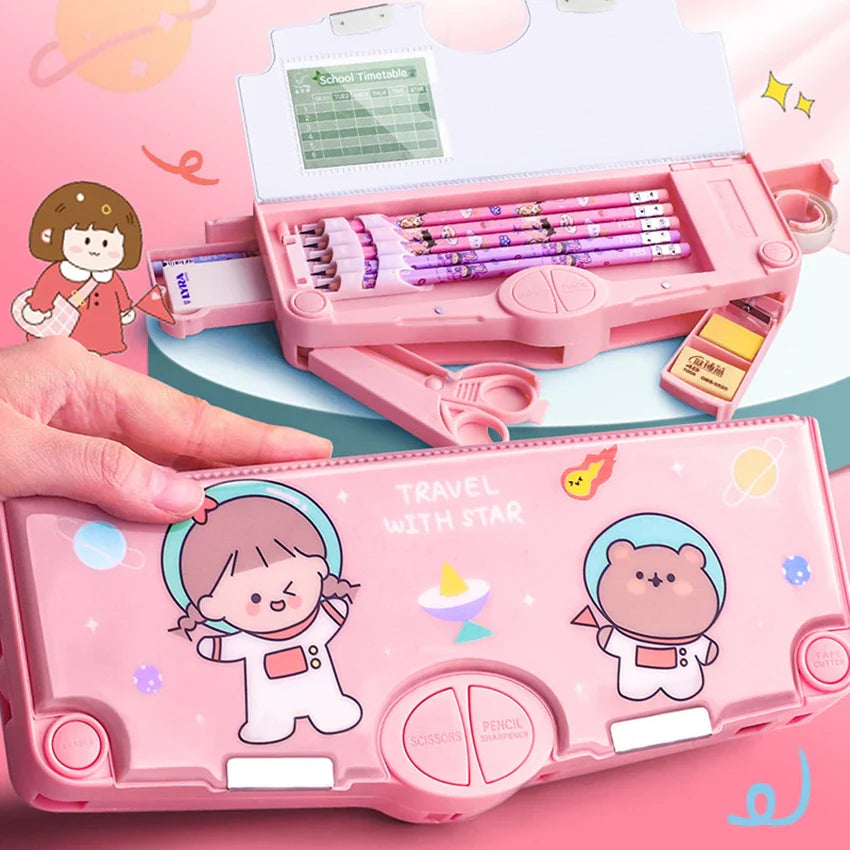 Korean Style Cute Multifunctional Kids Pencil Case - Image 1