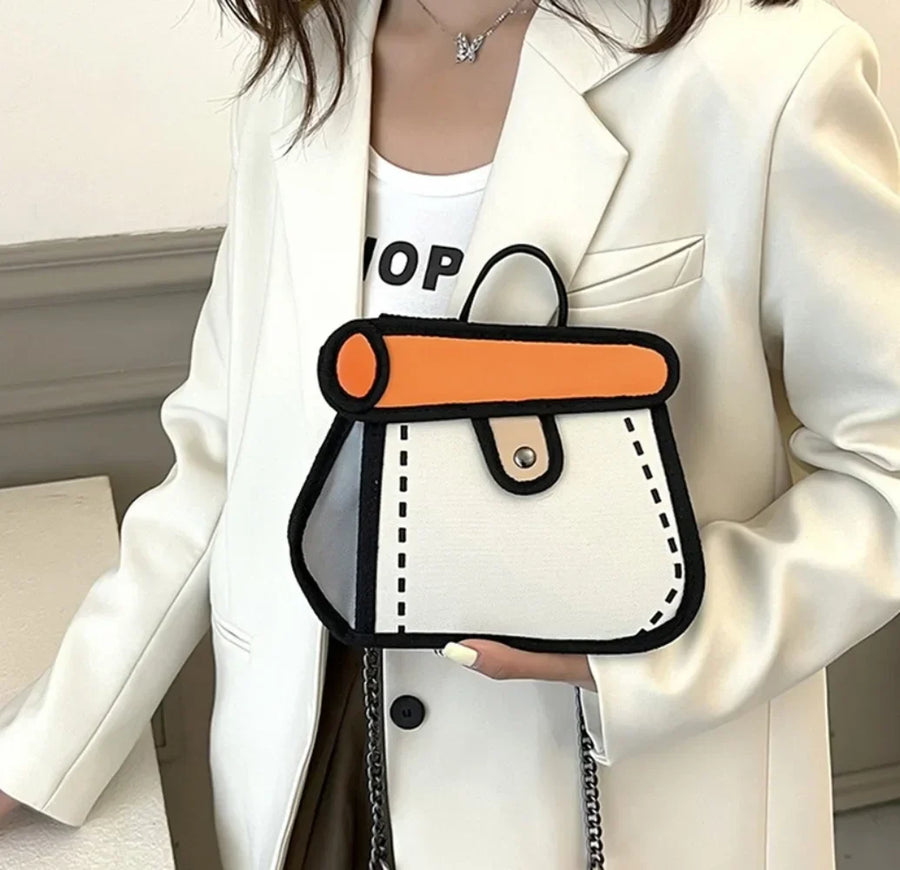 2D Canvas Texture Crossbody Bag - Image 3