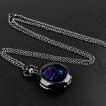 Timepiece Purple Rose Quartz Pocket Watch Necklace