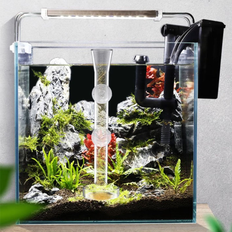 Transparent Aquarium Glass Tube Fish Feeder