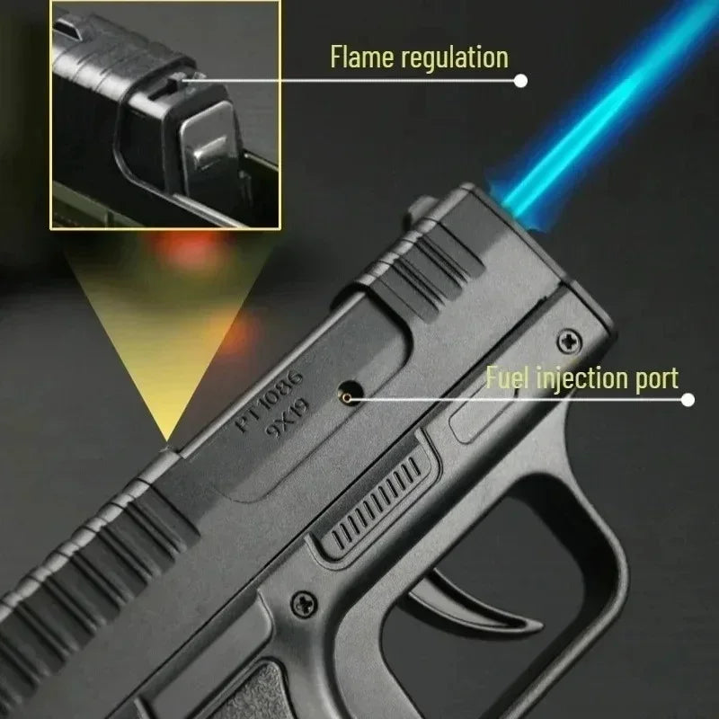 Tactical Gun Shape Jet Flame Hidden Storage Lighter - Image 3