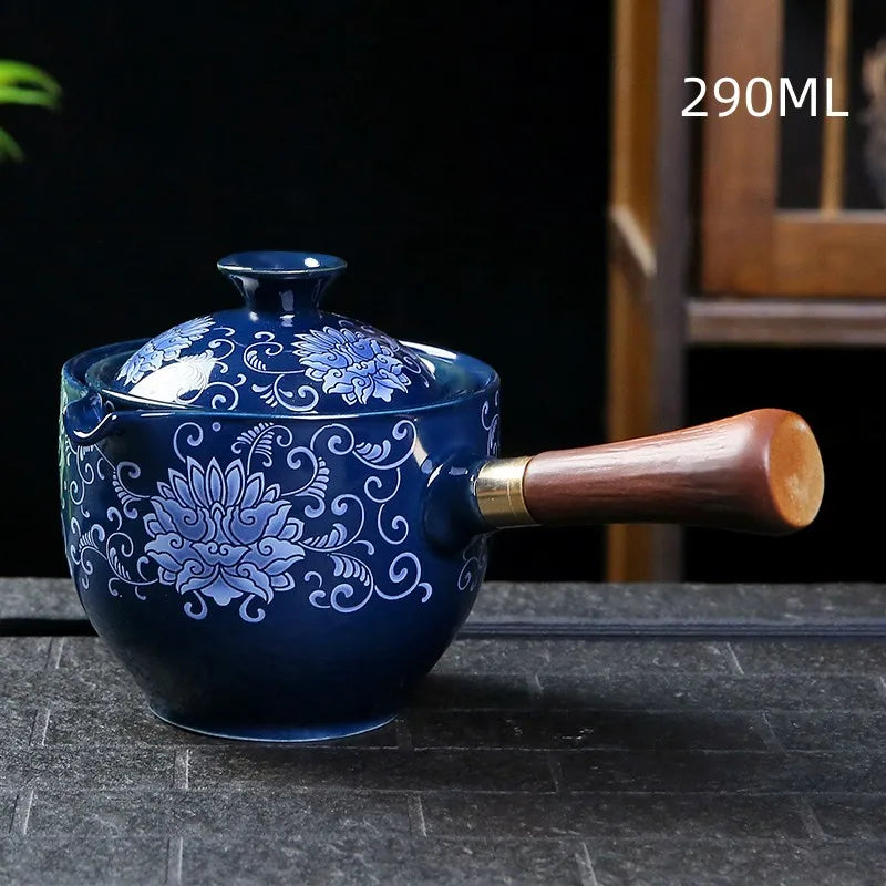 Traditional Harmony Ceramic Rotating Teapot - Image 3
