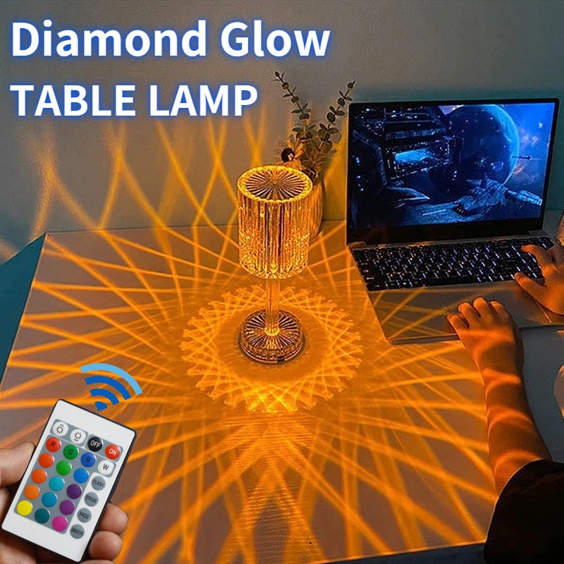 Diamond Glow Acrylic Touch Table Night Lamp - Image 2