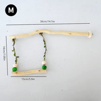Natural Wood Hanging Bird Swing - Image 7