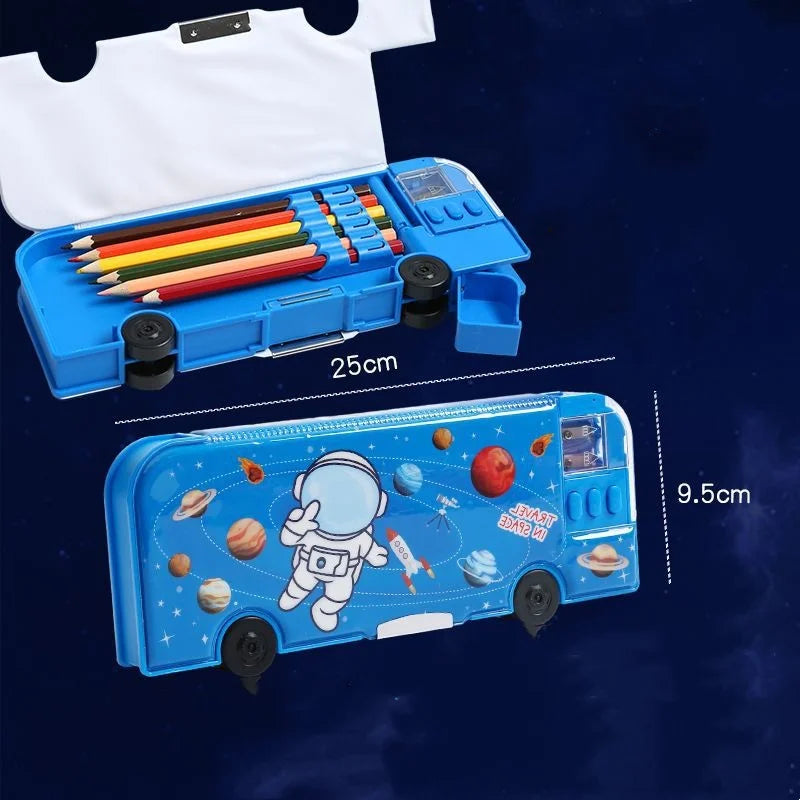 Cartoon Bus Multifunctional Kids Stationery Pencil Box - Image 8