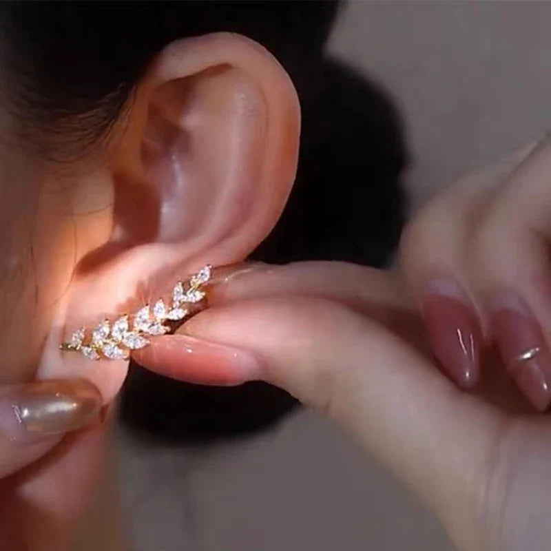Crystal Leaf Design Cuff Earring - Image 5