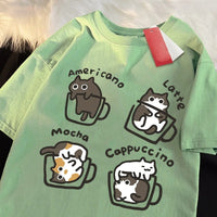 Cat Coffee Lover Funny T-Shirt - Image 7