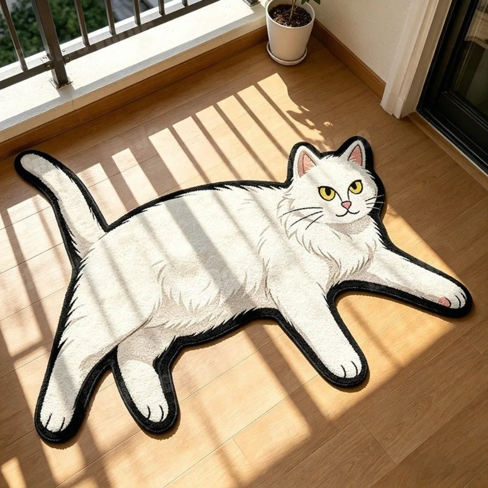 Pawprint Cute Cat-Shape Area Rug