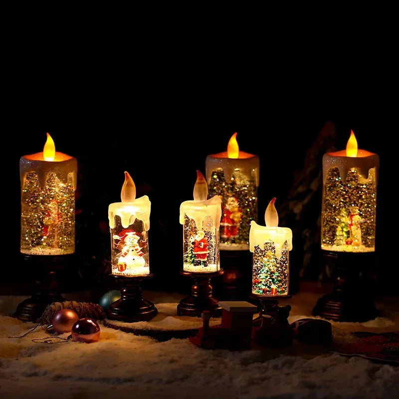 Snowfall Crystal Christmas Candle Light - Image 1