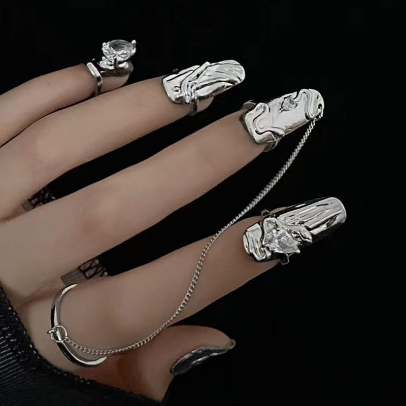 Creative Gothic Metal Nail Rings - Image 2