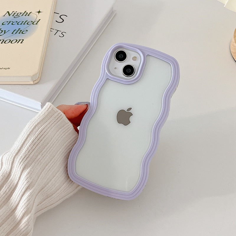 Wavy Art Clear Soft iPhone Case - Image 5