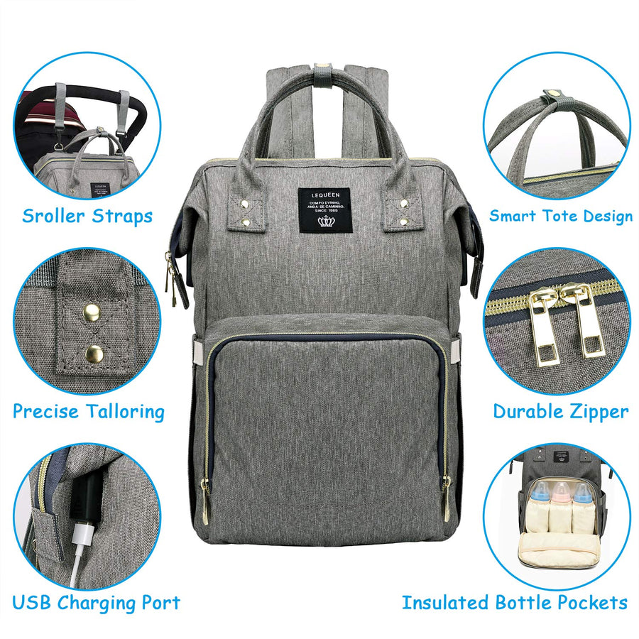 Large Capacity USB Mom Baby Diaper Backpack - Image 8