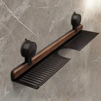 Over Sink Suction Cup Walnut Bathroom Rack - Image 5
