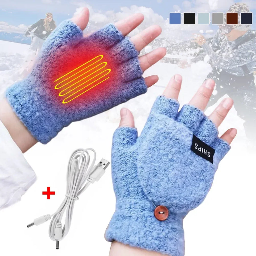 USB Rechargeable Warm Wave Heated Gloves - Image 2