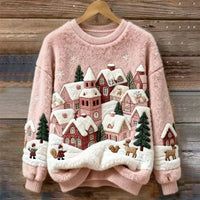 Christmas Village Plush Sweater - Image 5